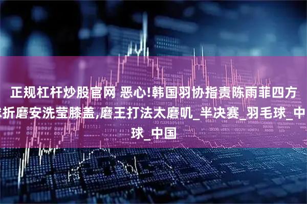 正规杠杆炒股官网 恶心!韩国羽协指责陈雨菲四方球折磨安洗莹膝盖,磨王打法太磨叽_半决赛_羽毛球_中国